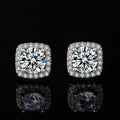 Sterling Silver Zircon Earrings for Women Wedding Engagement Jewelry Studs