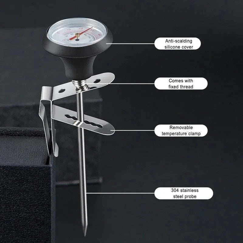 Stainless Steel Coffee Thermometer Probe 0-100°C for Brewing & Milk Frothing