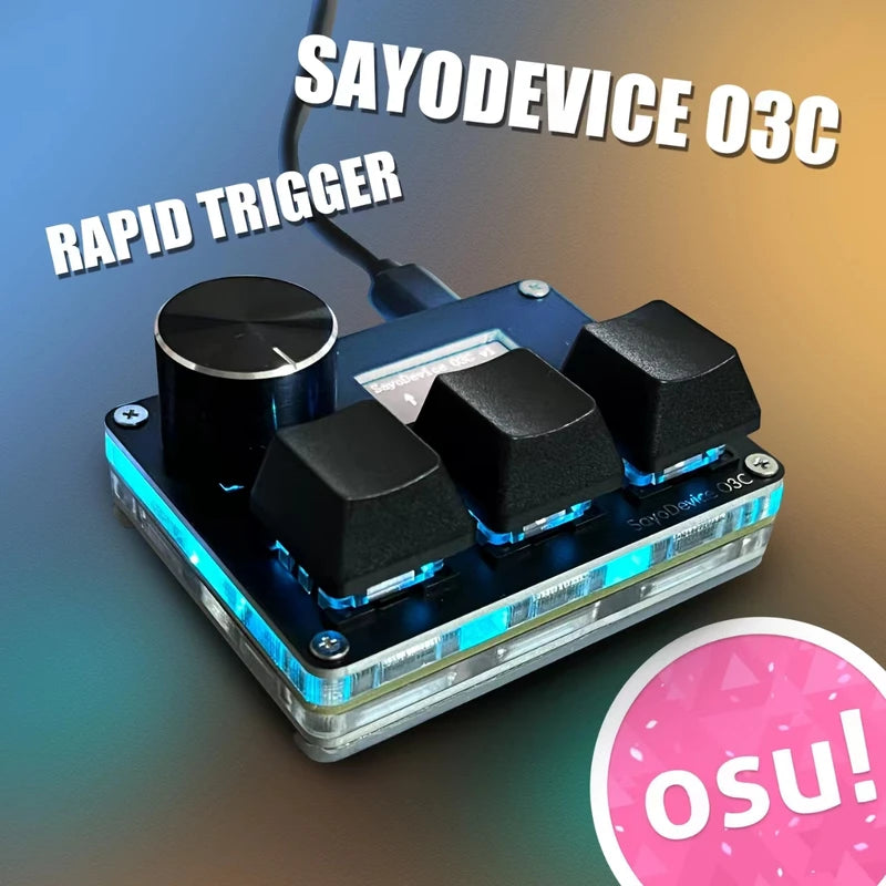 Magnetic Trigger Switch Keyboard with RGB Music Game Volume Knob - Compatible with O3C DJMAX SDVX Geometry Dash