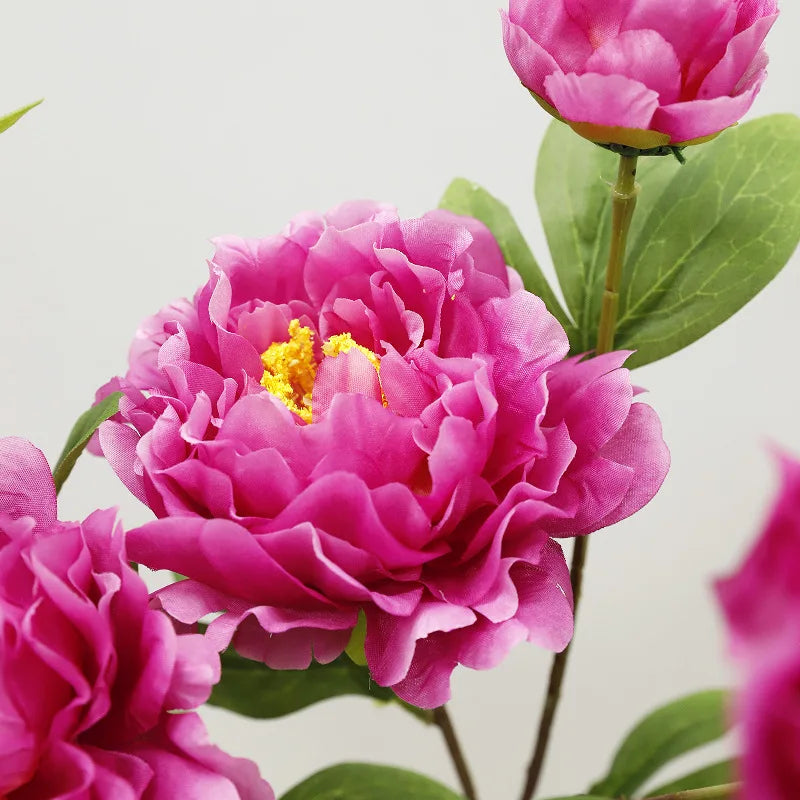 6pcs Artificial Peony Flower Bouquet for Wedding & Home Decor - High-Quality Floral Arrangement