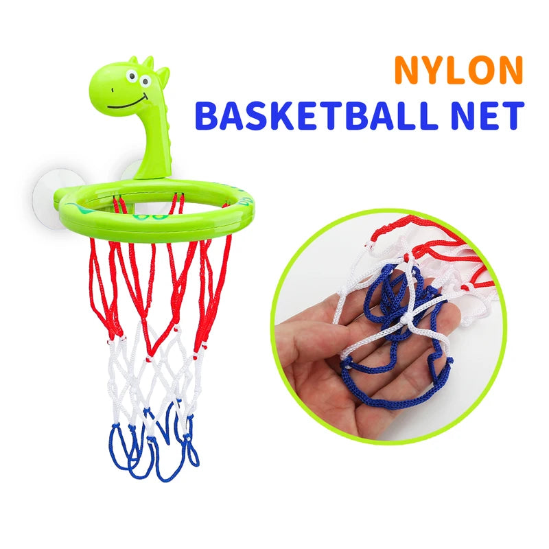 Baby Bath Toy Water Play Set with Basketball Hoop & 3 Balls - Suction Cup Pool Toy for Kids