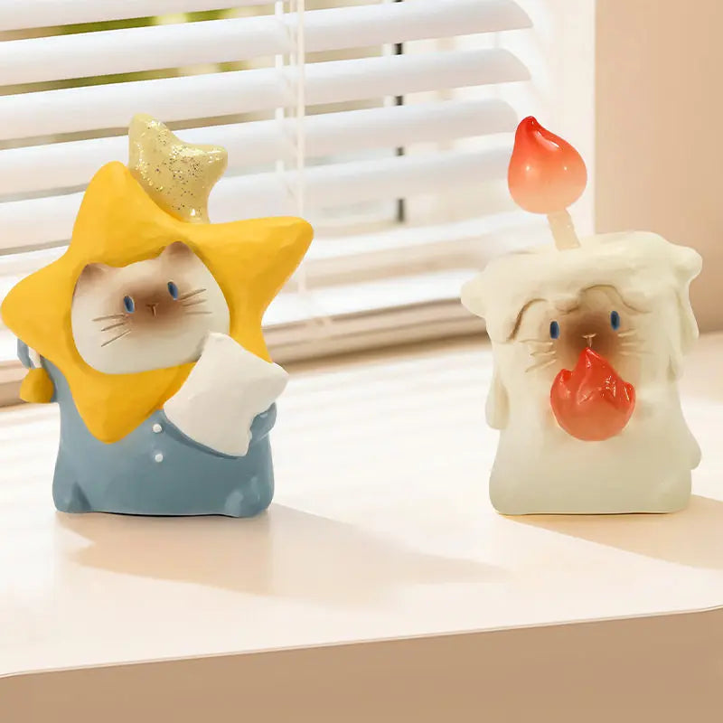 Cute Siamese Cat Desk Decoration - Creative Office Toy & Gift Set