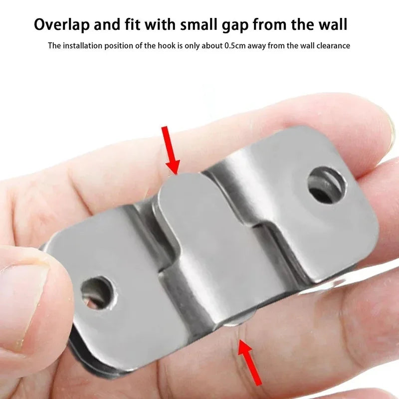 10pcs Stainless Steel Picture Frame Hanging Buckles Wall Mounting Clips