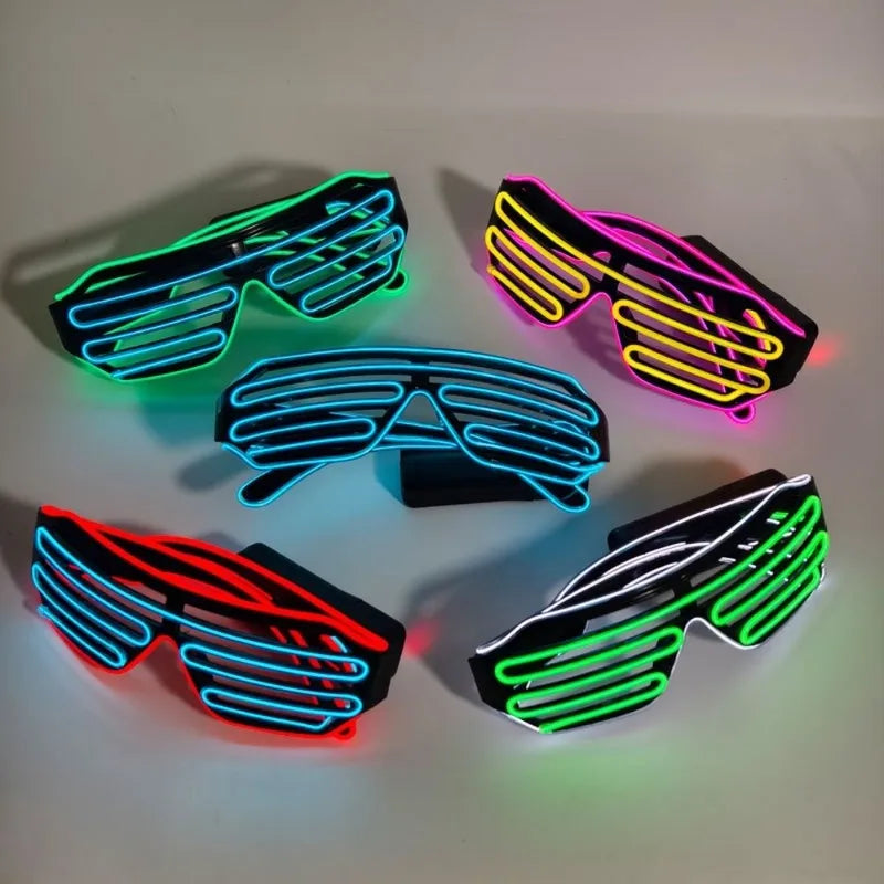 Wireless LED Glowing Glasses Colorful Neon Light-Up Costumes for Halloween & Parties