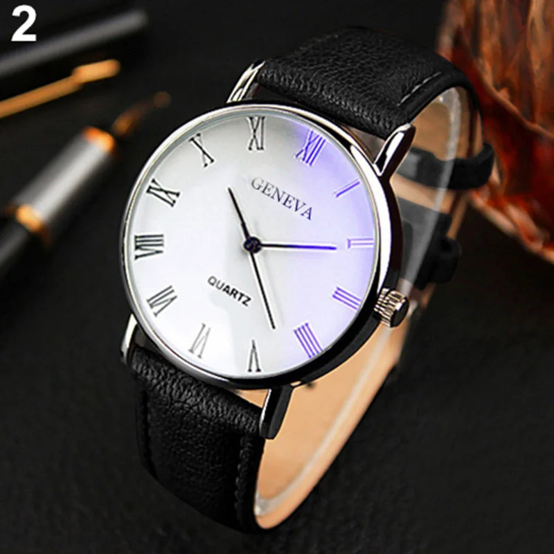 Minimalist Men's Quartz Wrist Watch with Leather Strap - Business & Casual Style