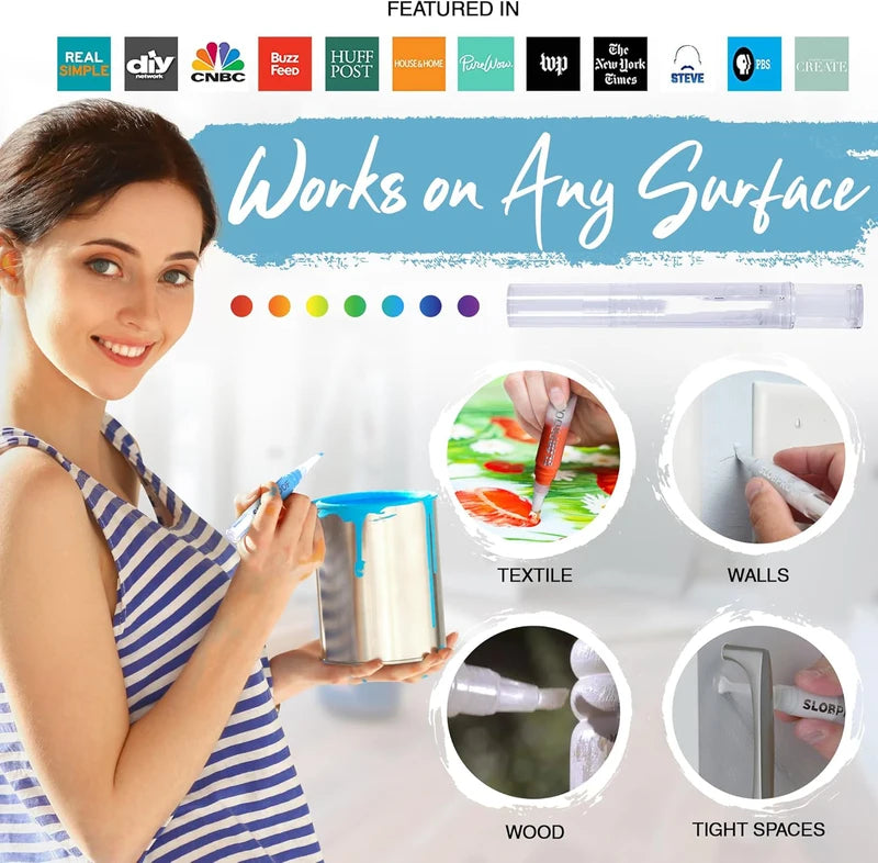 Refillable Touch-Up Paint Pen Set for Walls, Furniture & Wood - 3 Pack