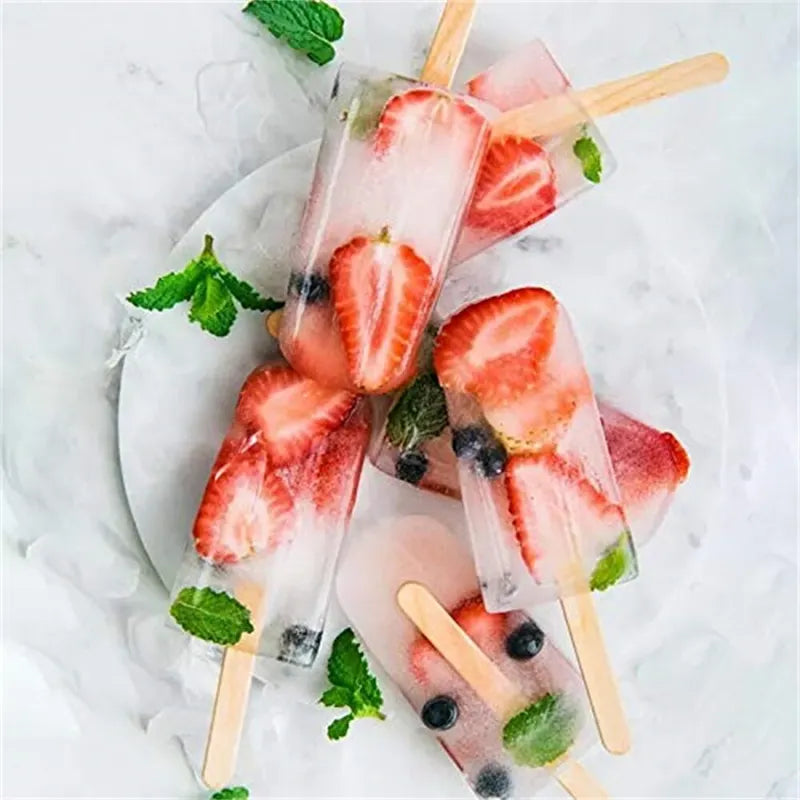 Silicone Ice Pop Molds for Frozen Treats - DIY Fruit Juice & Yogurt Popsicle Maker