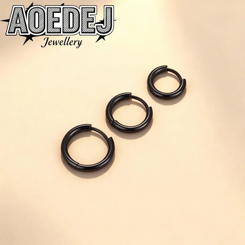 Titanium Hoop Earrings for Men Women 18G 20G Circle Clicker Piercing Jewelry