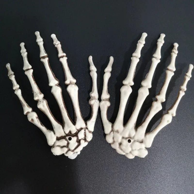 Realistic Skeleton Hand Skull Halloween Decor Prop - Zombie Haunted House Scary Plastic Decoration