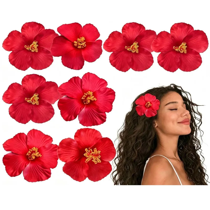 Set of 1/4/9PCS Hawaiian Flower Hair Clips for Women Girls Bohemian Hair Accessories
