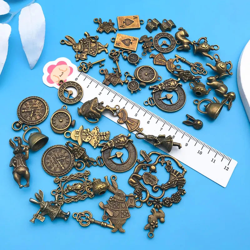45pcs Antique Green Charm Pendant Set for DIY Jewelry Halloween Thanksgiving