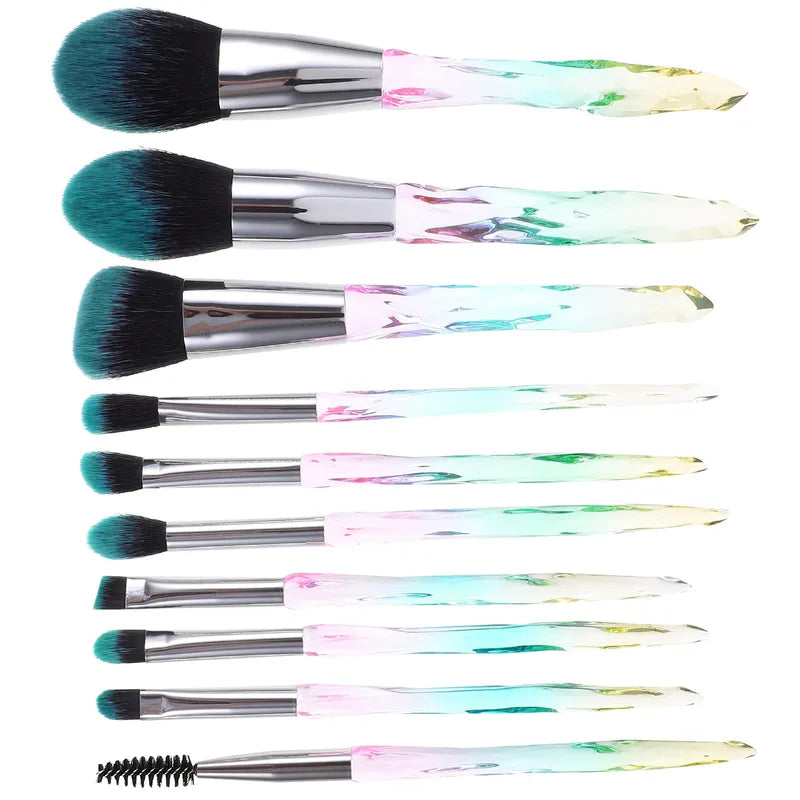 Professional Makeup Brush Set 10 Pcs Soft Fiber Face Eye Blush Foundation Tools