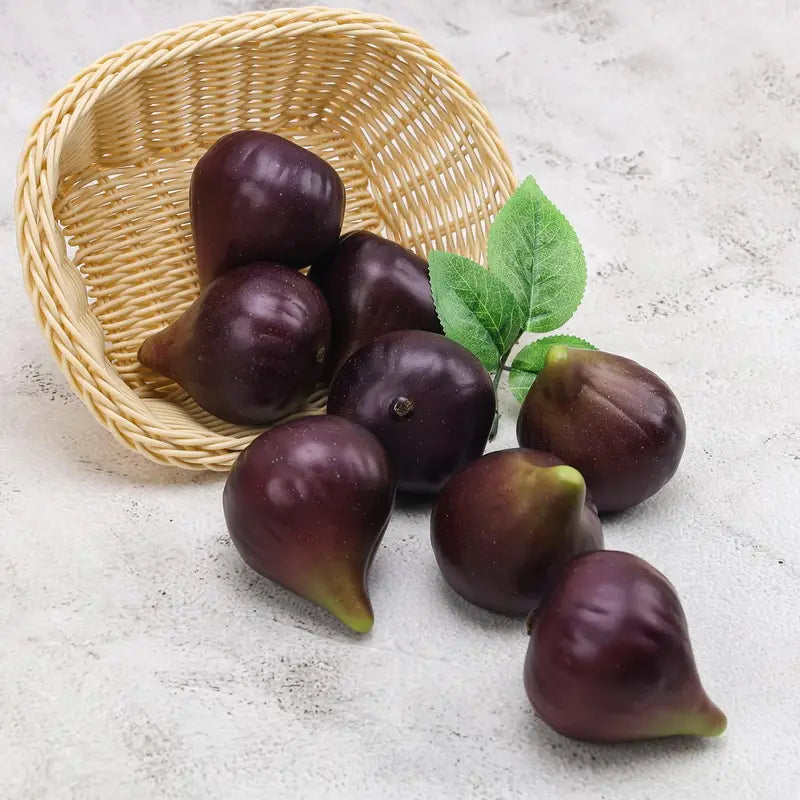 8pcs Artificial Fig Display - Realistic Faux Fruit for Decoration