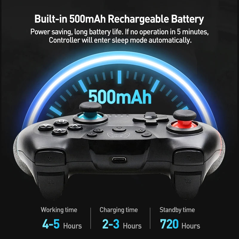 Wireless Bluetooth Game Controller for Nintendo Switch & PC - Joystick Gamepad with Turbo & Capture Functions