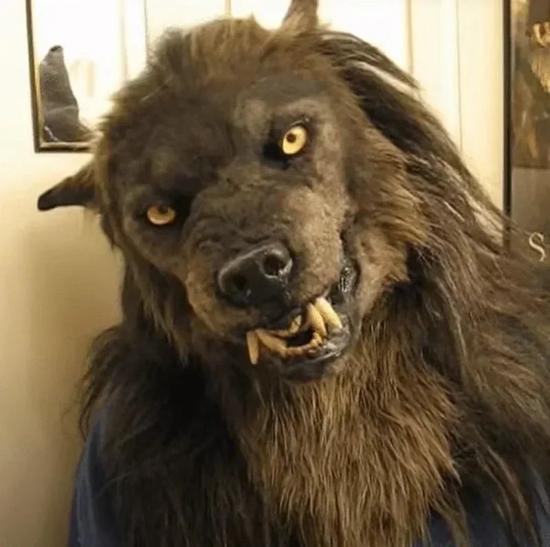 Halloween Latex Wolf Mask Werewolf Headgear for Party Scary Decor