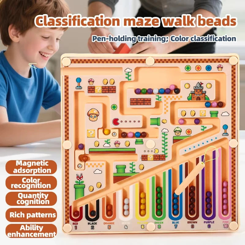 Children's Magnetic Maze Walking Ball Baby Concentration Puzzle Toddler Learning Toy