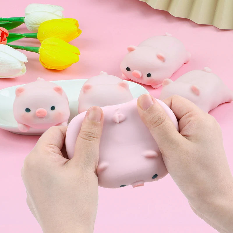 Cute Pink Pig Stress-Relief Squeeze Toy for Kids and Adults - Kawaii Pet Fidget