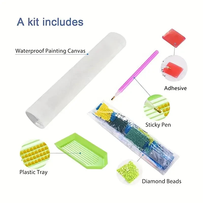 Diamond Painting Kit with Grandparents Theme - Full Round Diamond Art Set