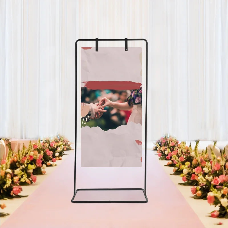 Wedding Sign Holder Adjustable Floor Display Stand 175x80cm Black