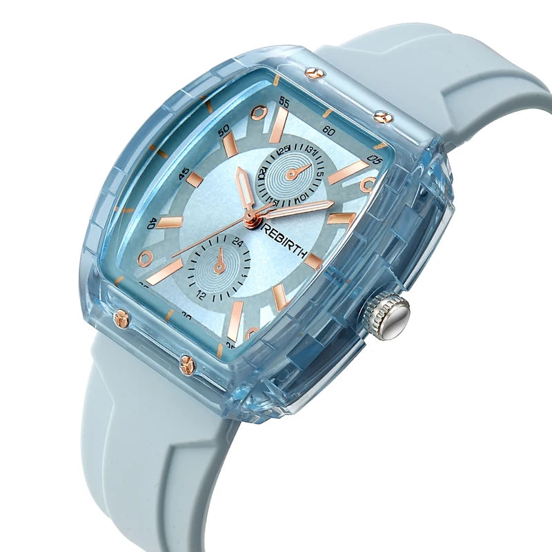 Casual Women's Watch with Silicone Strap - Macaron Colors, Lightweight Daily Wear
