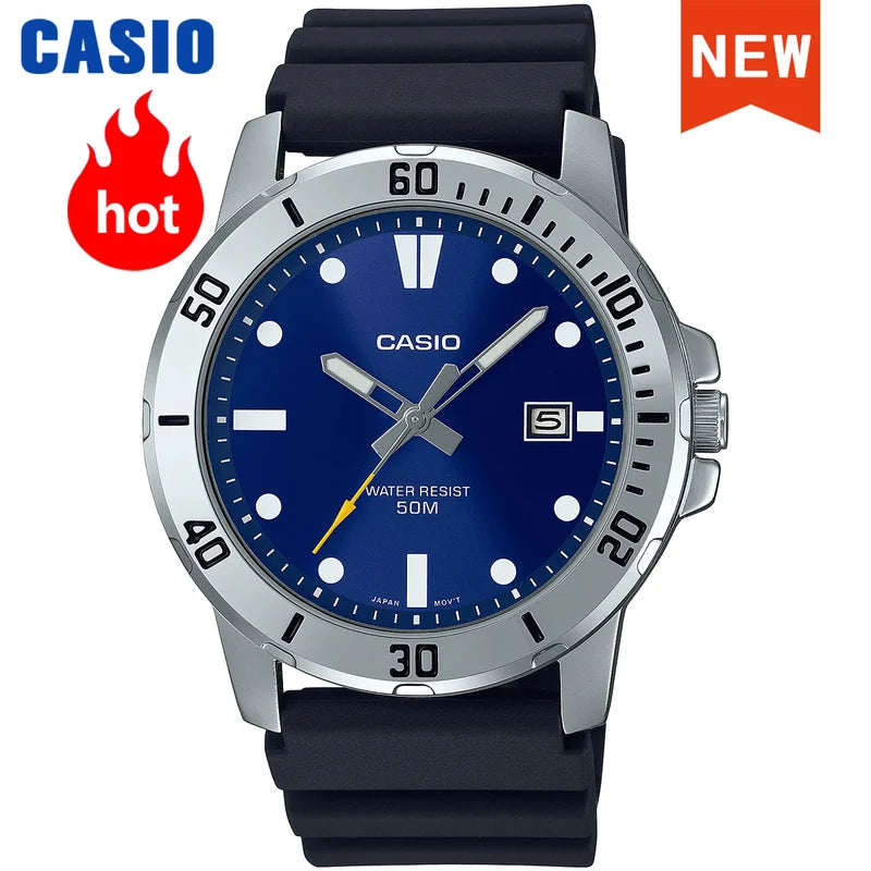 Men's Waterproof Business Casual Watch with Resin Strap - Multiple Colors