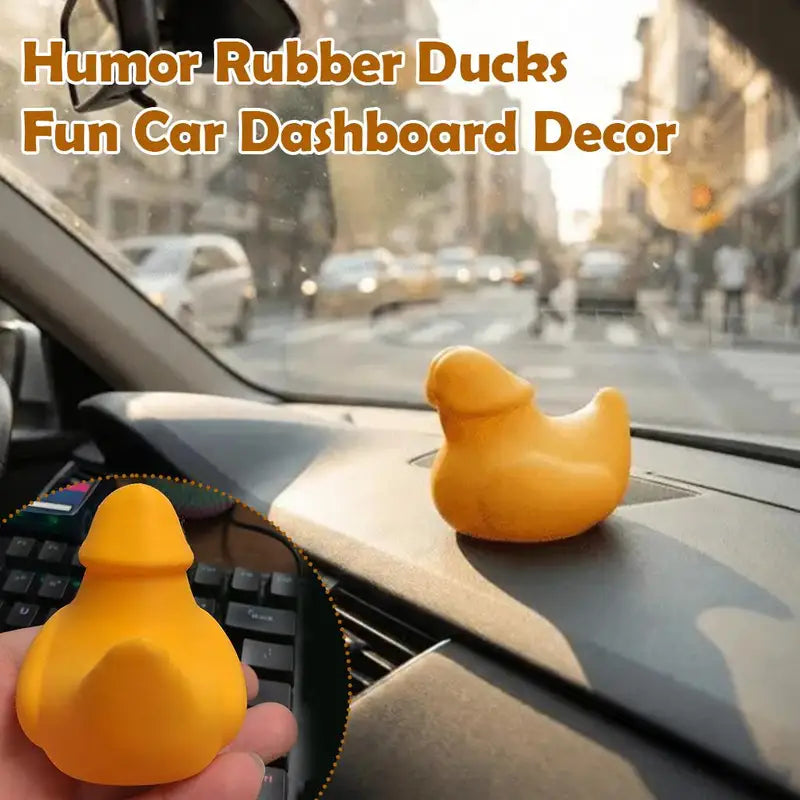 Funny Duck Doll Decoration - Small Yellow Car Interior Ornament for Office Desk