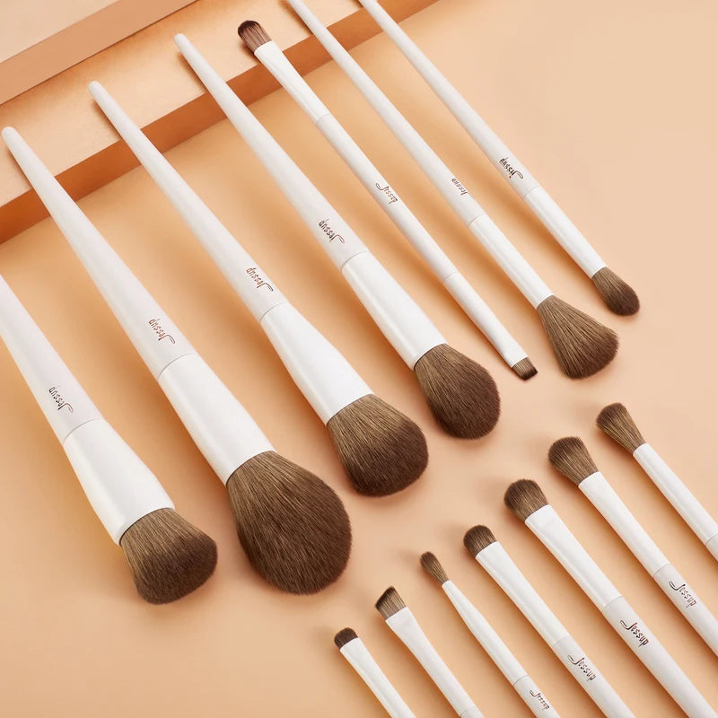 14-Piece Professional Makeup Brush Set - Vegan Synthetic Face & Eye Brushes