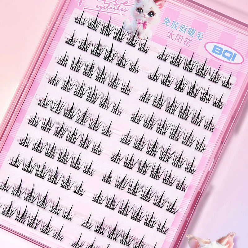 Large Capacity Self-Adhesive False Eyelashes - 10 Rows, 10-12MM C-Curl Natural Look