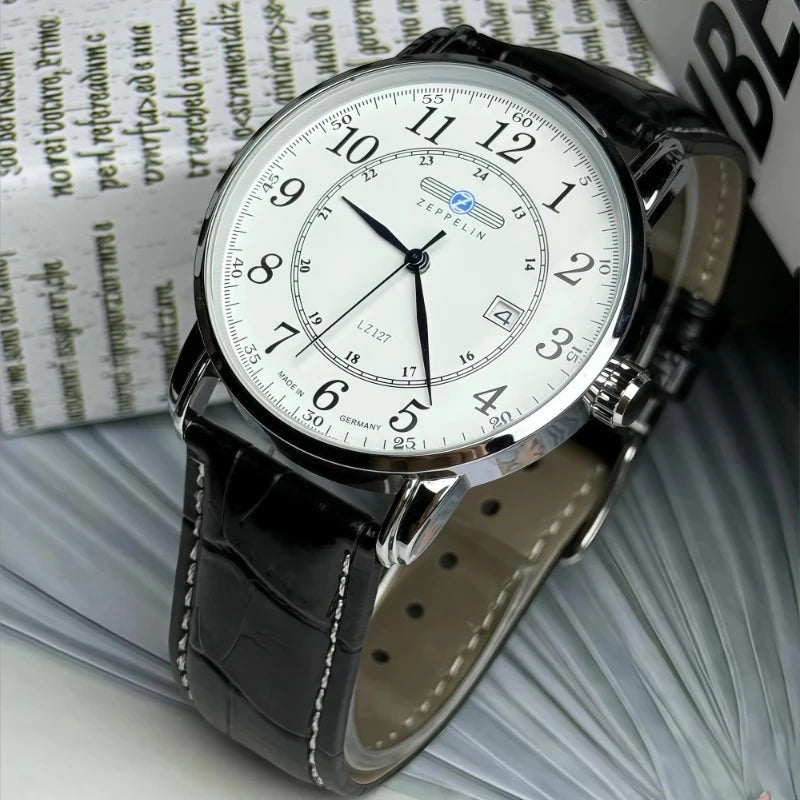 Men's Retro Zeppelin Airship Quartz Watch with Calendar and Business Style
