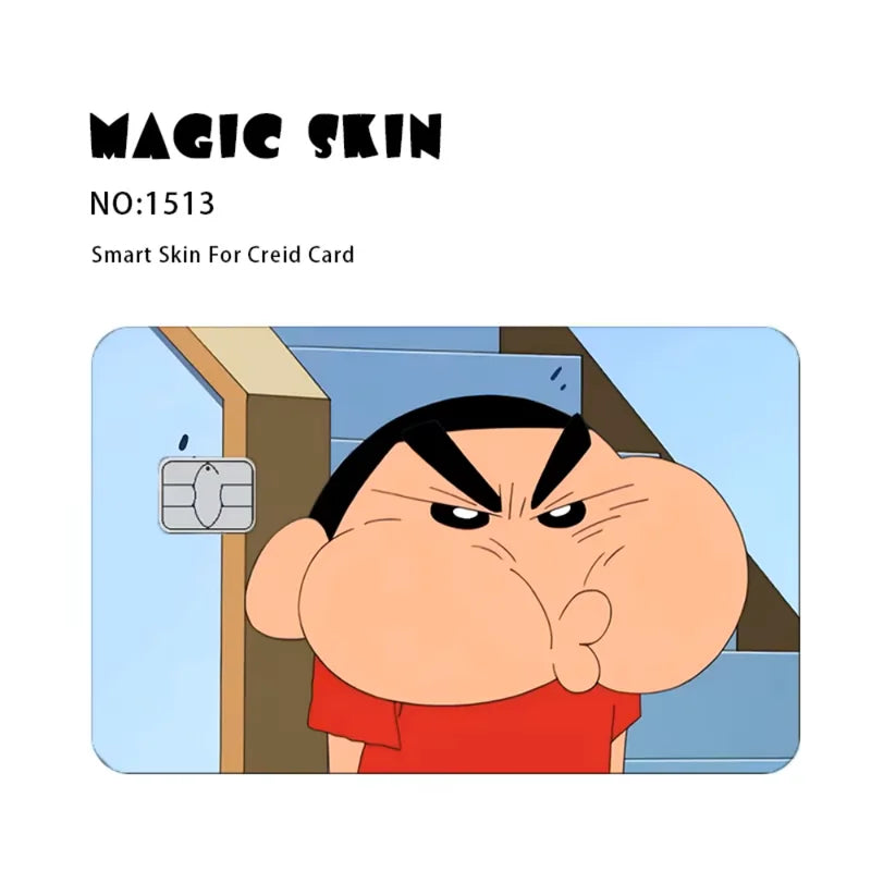 Kawaii Crayon Shin-Chan PVC Card Skin Tape Waterproof Scratch-Resistant Stickers