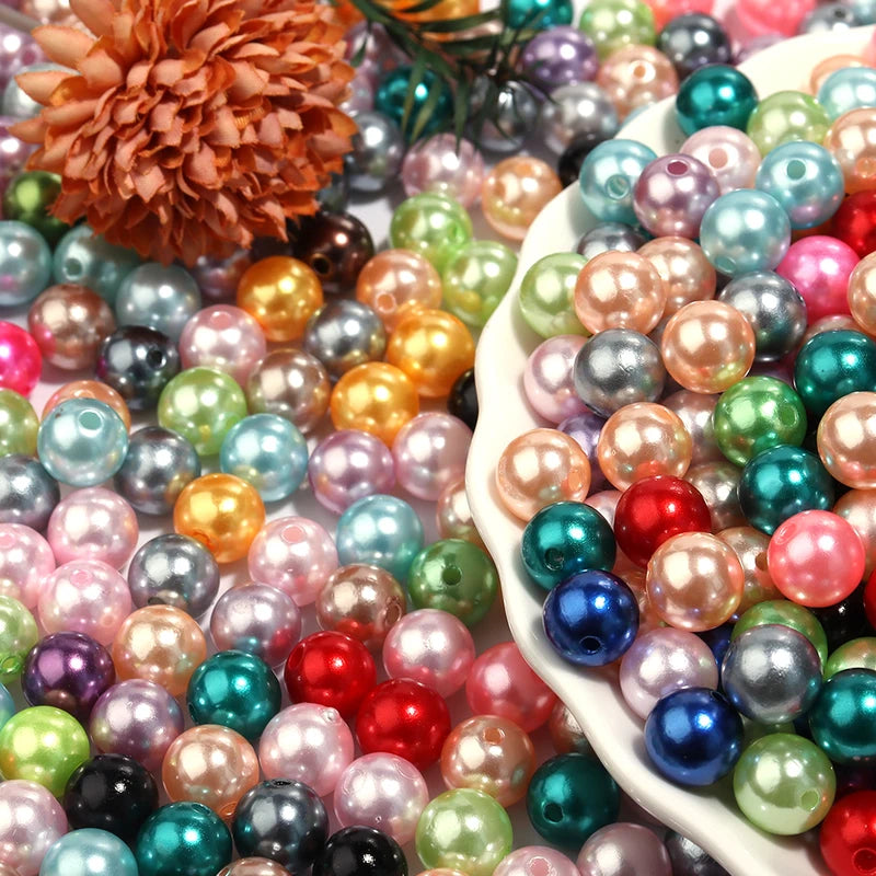 50-1000pcs Assorted Round Imitation Pearl Beads for Jewelry Making - Spacer Beads for DIY Bracelets and Necklaces