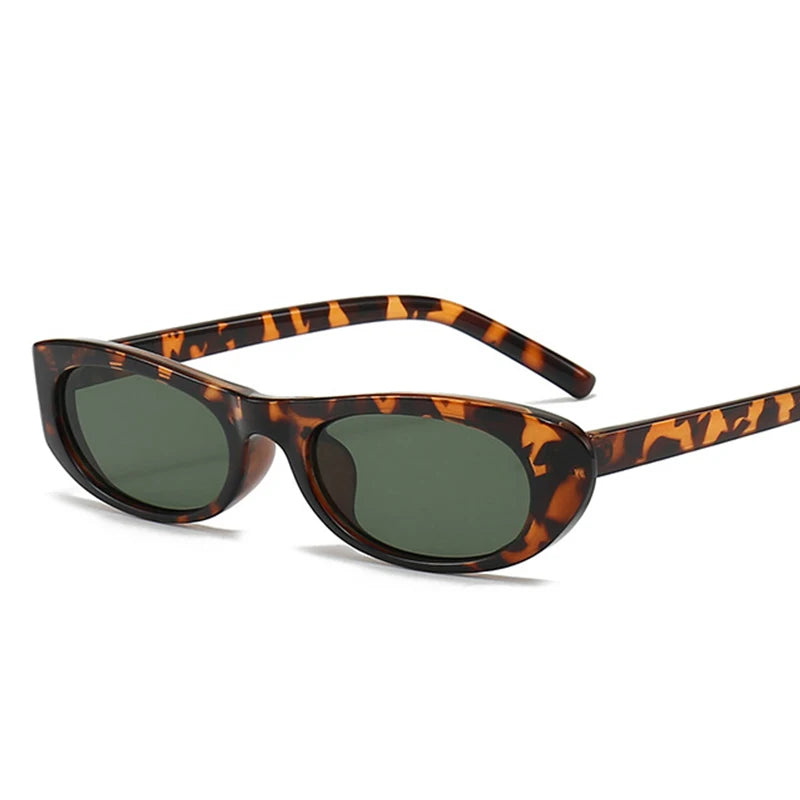 Women's Retro Oval Sunglasses Small Frame UV400 Fashion Trendy Sun Glasses