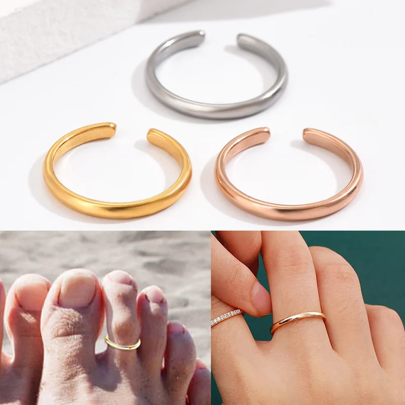 3PCS Adjustable Toe Rings for Women, Star and Moon Design, Summer Beach Jewelry