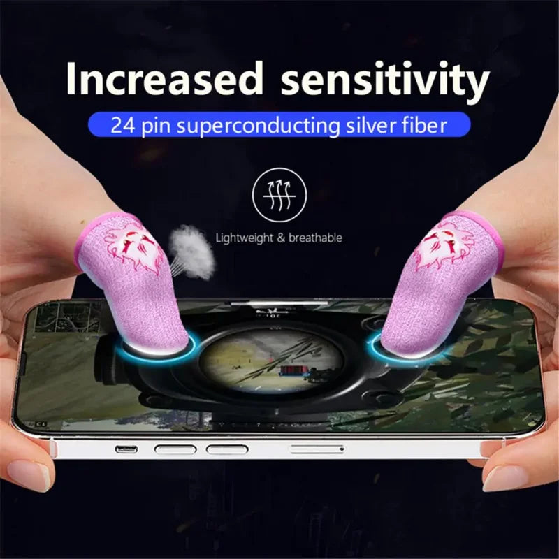 Breathable Gaming Thumb Sleeves for Mobile Shooting Games - Carbon Fiber, Ultra-Thin, Sensitive Touch Screen Control