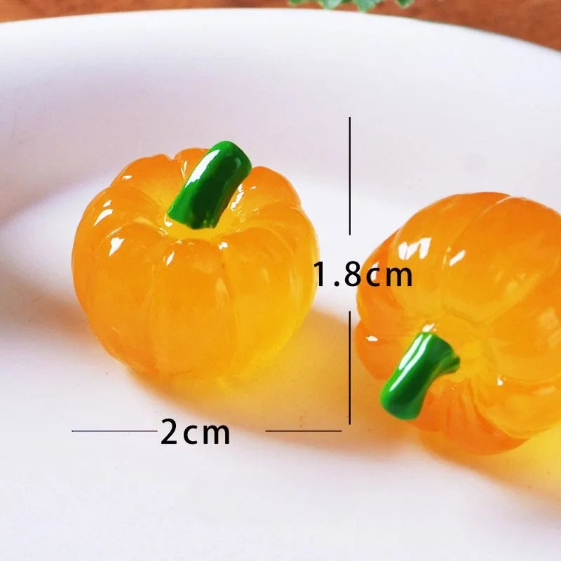 Mini Resin Pumpkin Ornaments for Halloween Fairy Gardens & Micro Landscapes - 10-100Pcs