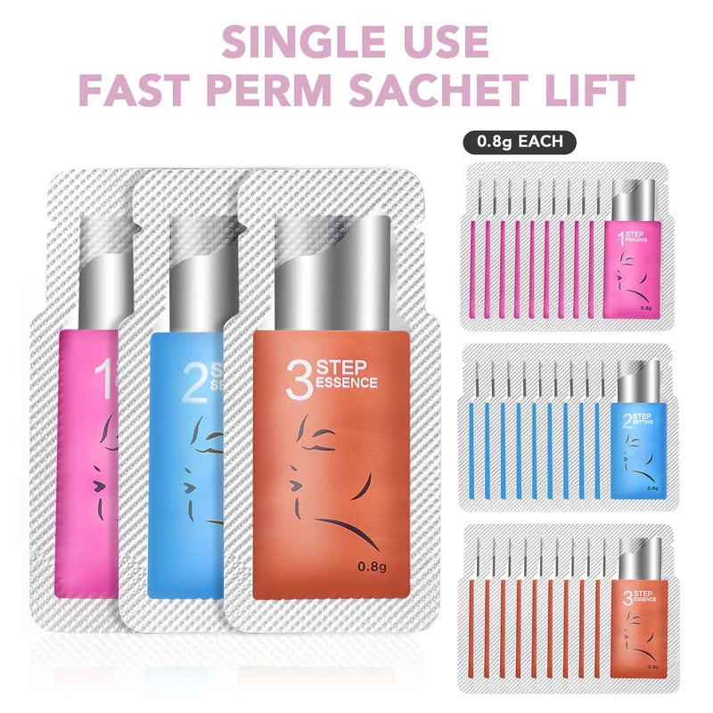 Eyelash Perm Kit Lash Lift Set 10 Sachets for Natural Wavy Lashes