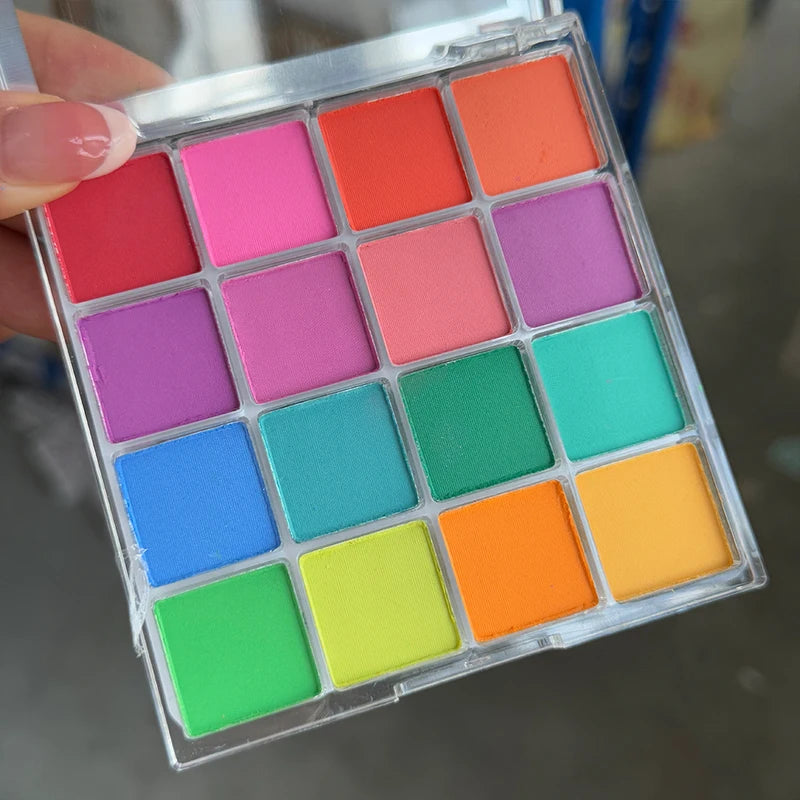 Nail Art Powder Palette 16 Grids Matte Rubbing Nail Deco for Manicure