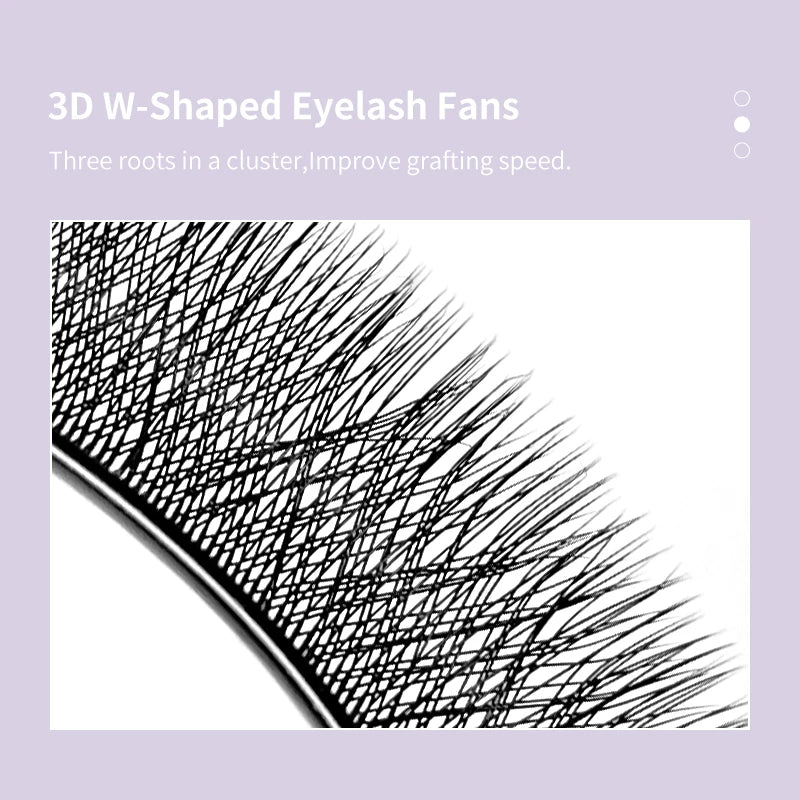 Premade 3D W Shaped Bloom False Eyelash Fans for Extension Makeup
