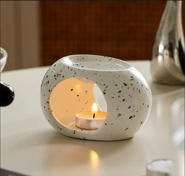 Ceramic Essential Oil Burner Candle Holder for Aromatherapy Home Spa - Multiple Colors