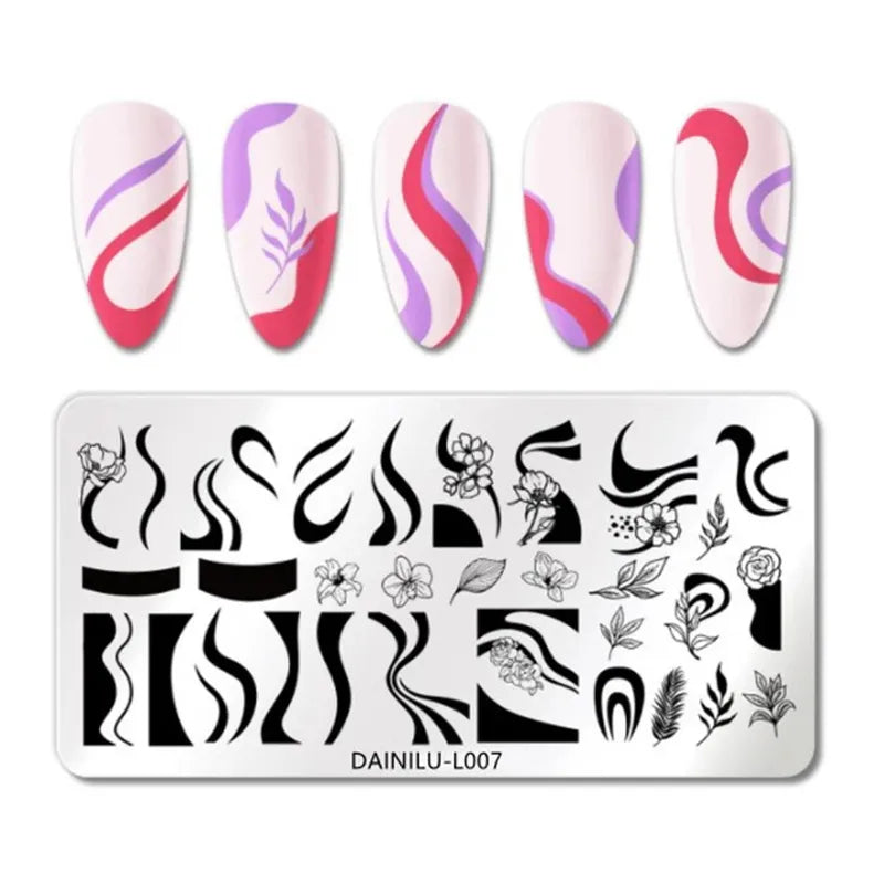 Geometric Nail Stamping Plate for Nail Art Design - Stainless Steel Craft Tool
