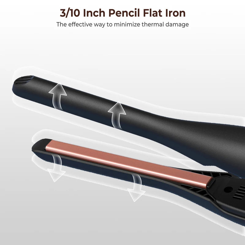 Mini Flat Iron for Short Hair - Ceramic Beard & Hair Straightener