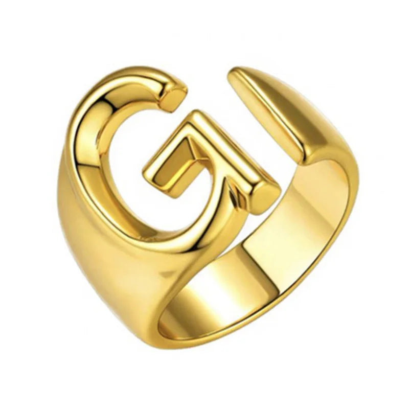 4pcs Letter Rings GUTS Punk Style Adjustable Jewelry for Women Men