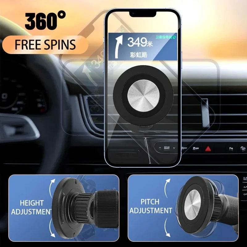 Universal 17mm Magnetic Ball Head Base for MagSafe Car Mounts and Phone Holders