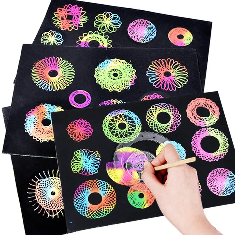 Spiral Art Drawing Kit for Geometric and Mandala Designs - Multiple Colors