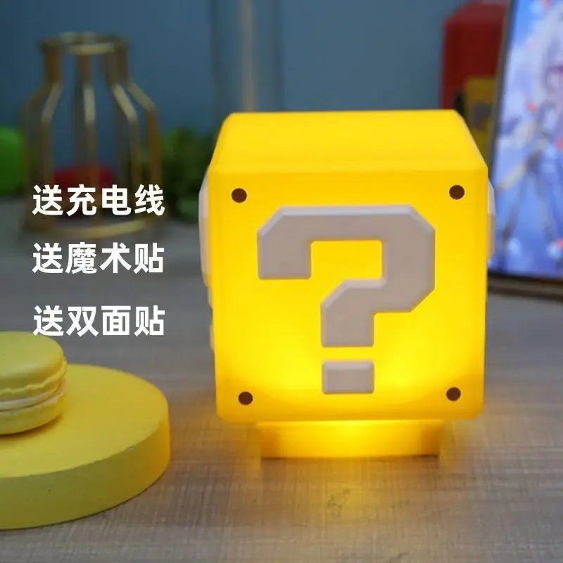 LED Question Mark Brick Night Light with Music USB Desk Lamp for Birthday and Christmas Gifts