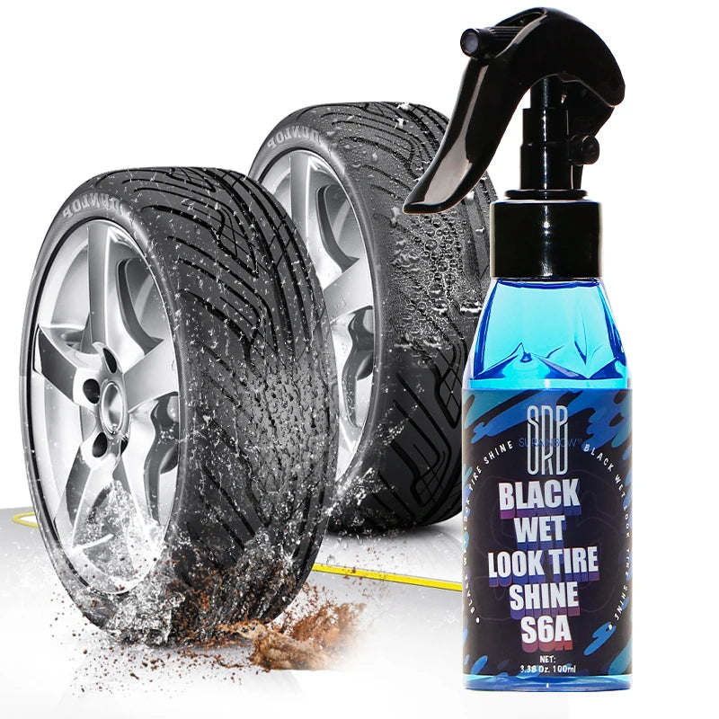 Black Wet Look Tire Shine Dressing for Cars, Trucks & Motorcycles - Safe & High Gloss Finish