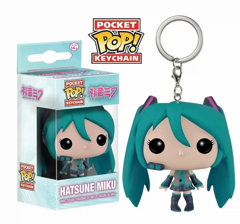 Anime Hatsune Miku Funko Pop Keychain Vinyl Figure Toy Gift for Kids