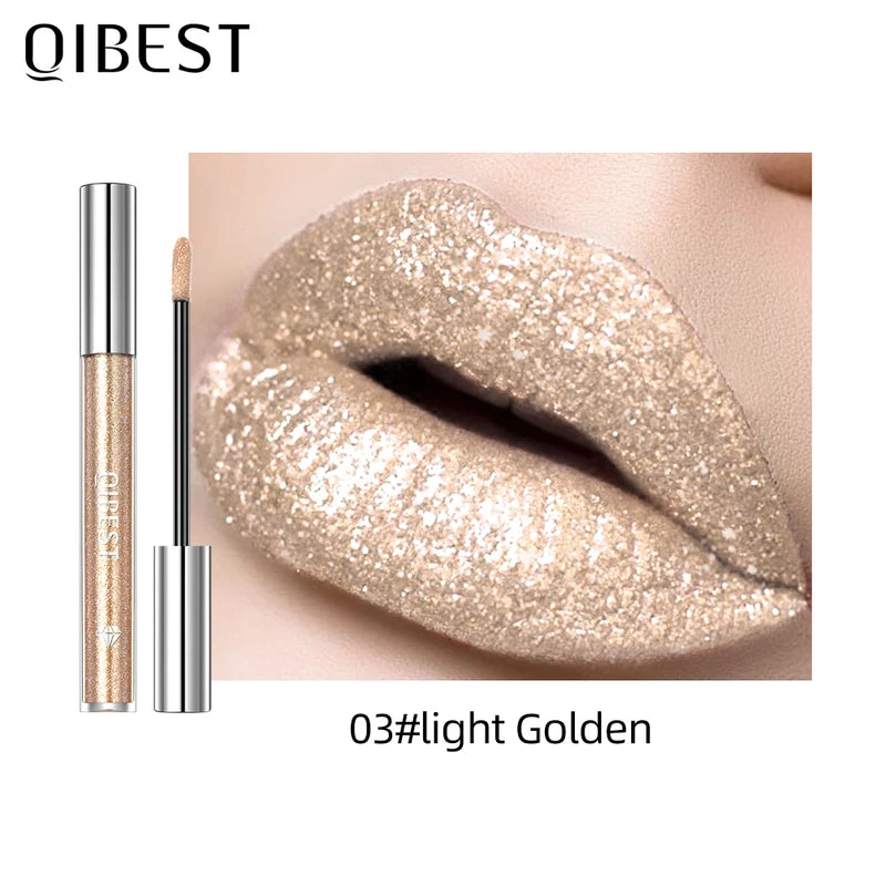 Waterproof Long Lasting Glitter Lip Gloss with Pearl Shine - Shiny Lip Makeover