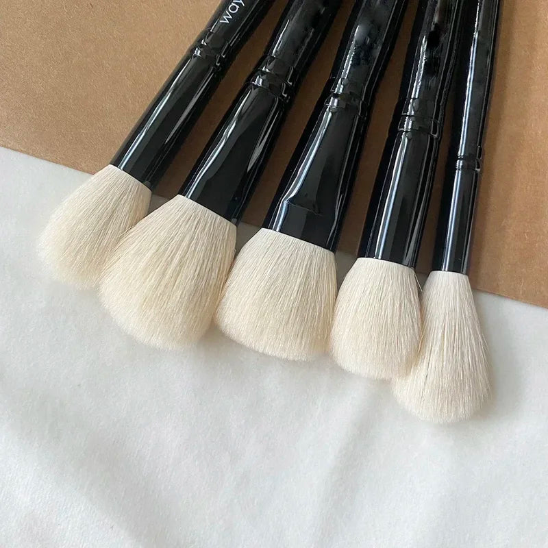 10-Piece Makeup Brush Set with Goat Hair for Face Eye Powder Blush Contour