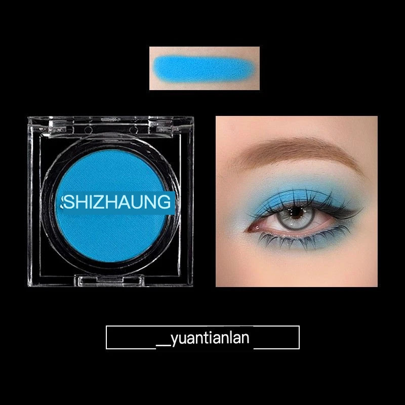Monochrome Matte Eyeshadow Palette with Glitter & High Saturation Colors